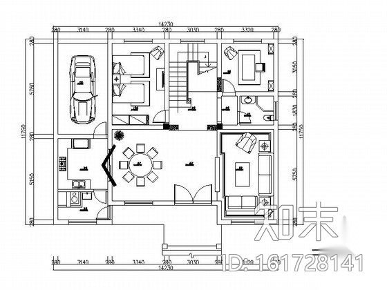 [天津]高档私人三层别墅欧式风格装修图（含效果图）cad施工图下载【ID:161728141】