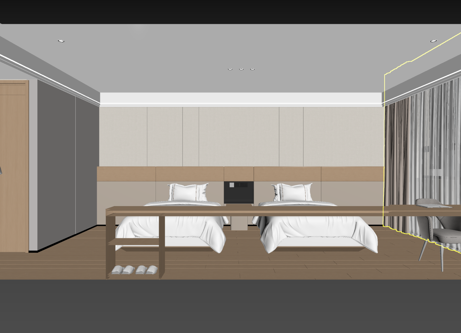 现代酒店客房3D模型下载【ID:1214824584】