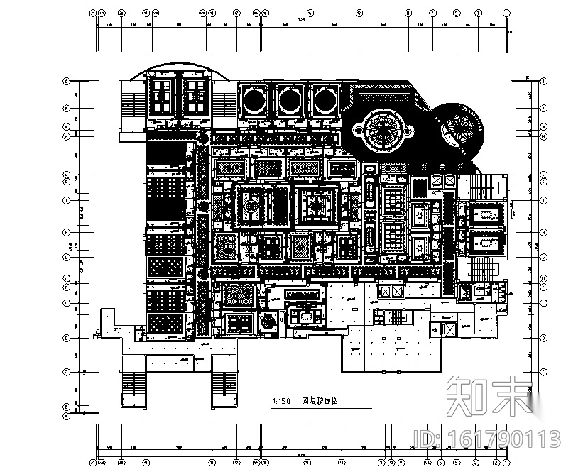 欧式风格会所KTV空间设计施工图（附效果图）cad施工图下载【ID:161790113】