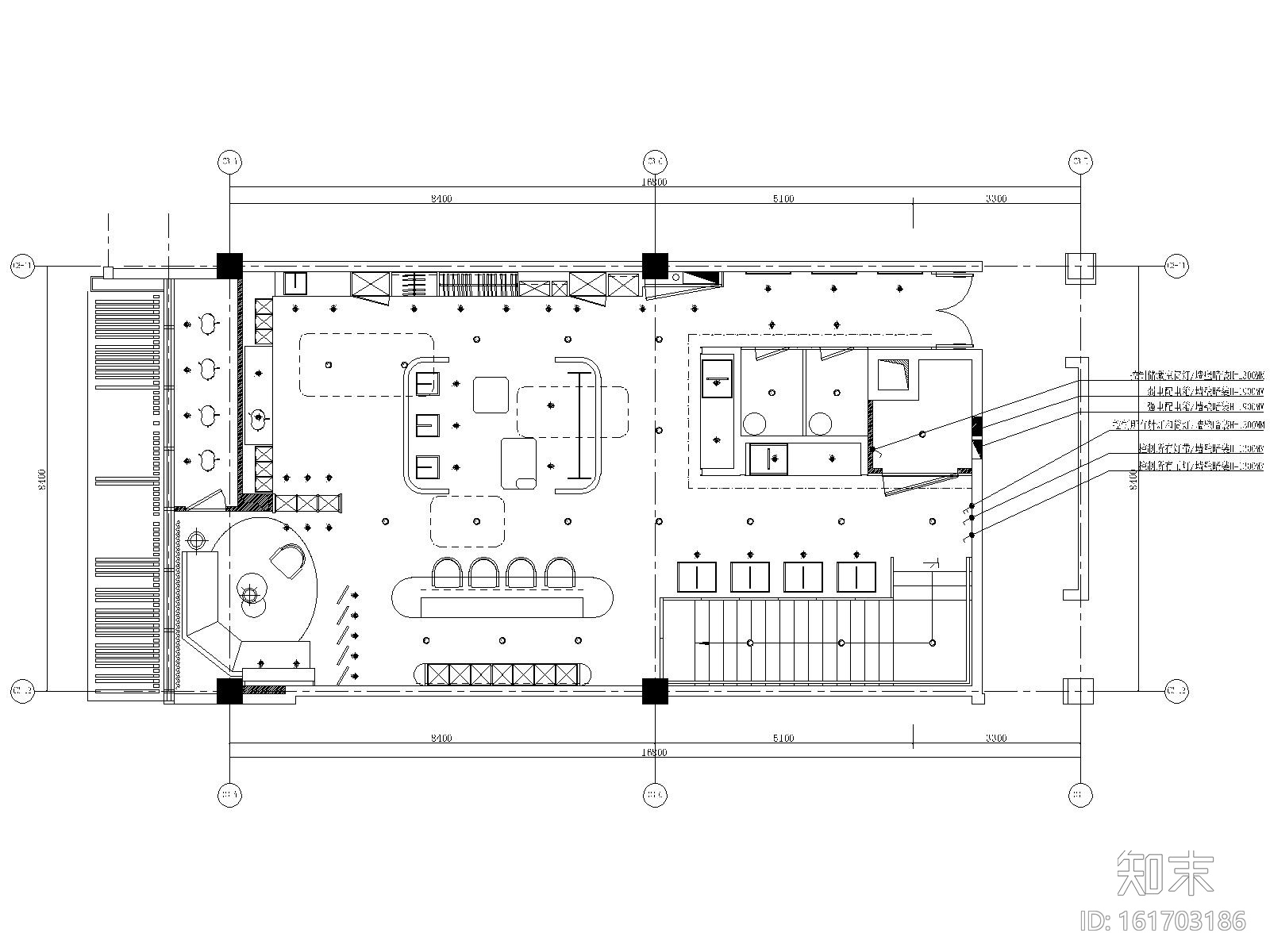 某高端定制西装店精细SU模型+全套施工图施工图下载【ID:161703186】