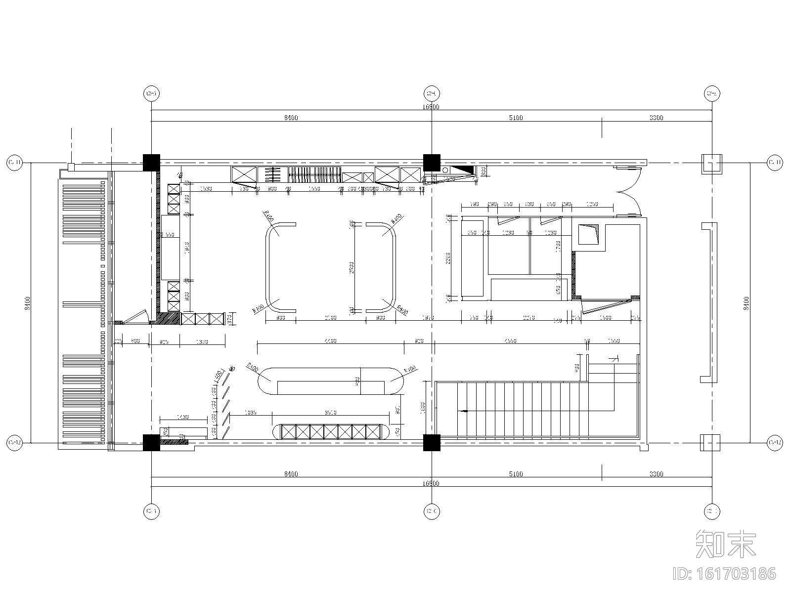 某高端定制西装店精细SU模型+全套施工图施工图下载【ID:161703186】