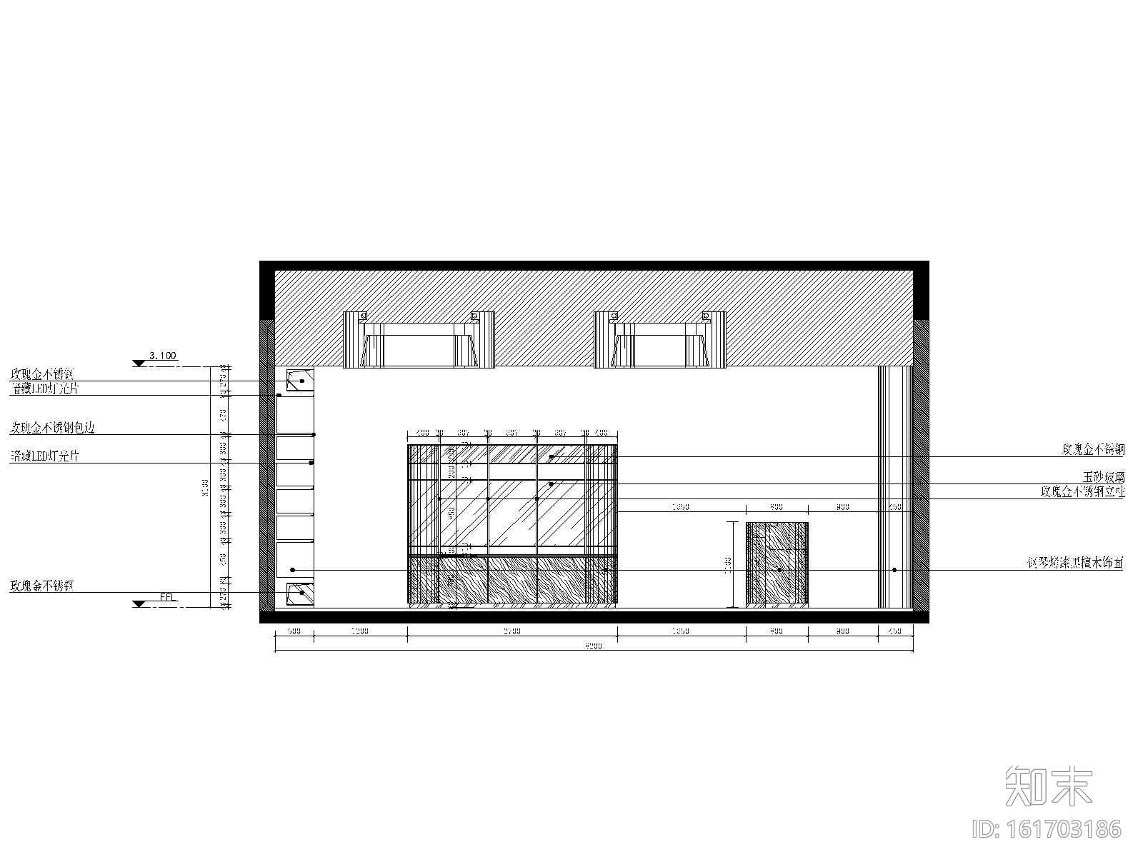 某高端定制西装店精细SU模型+全套施工图施工图下载【ID:161703186】