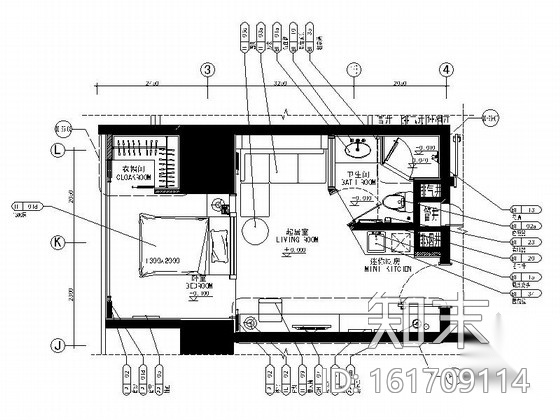 [重庆]国际大厦公寓精装现代样板房装修图（含示意图）施工图下载【ID:161709114】