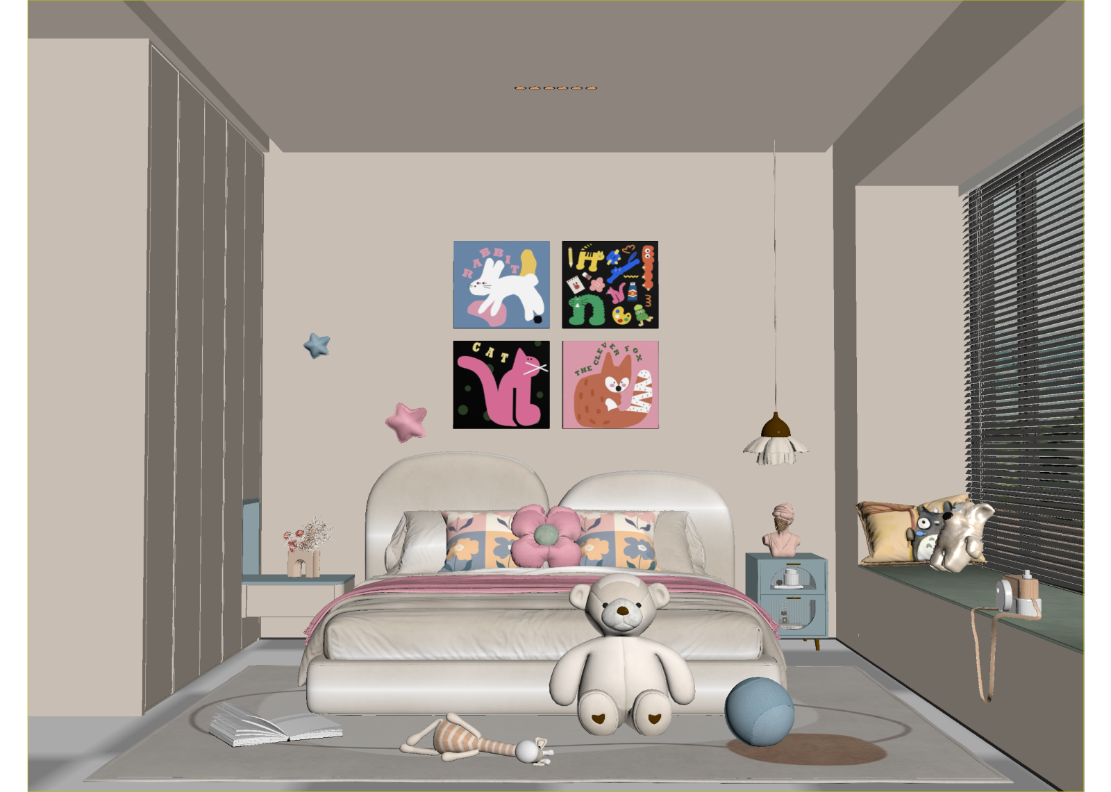 现代通用儿童房3D模型下载【ID:1214715352】