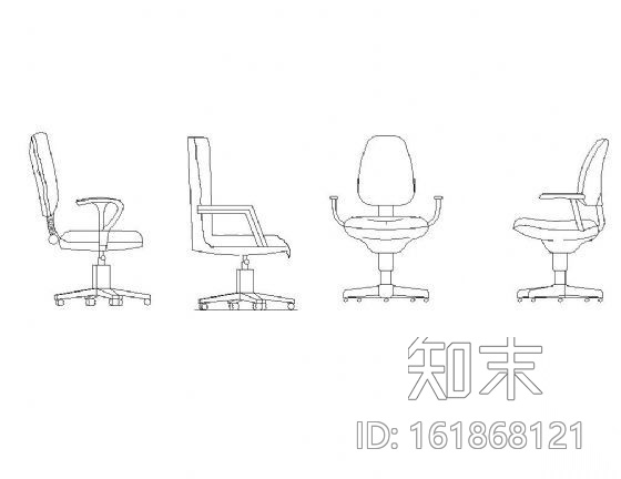 四个老板椅图块cad施工图下载【ID:161868121】
