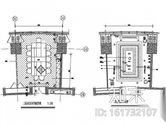 [上海]两套会议室装饰装修图cad施工图下载【ID:161732107】