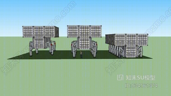 移动式集装箱结构SU模型下载【ID:534561374】