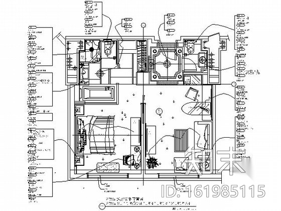 [成都]高档商务酒店标准客房B型施工图cad施工图下载【ID:161985115】
