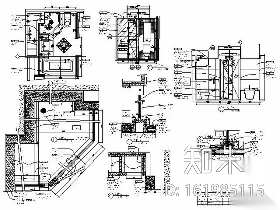 [成都]高档商务酒店标准客房B型施工图cad施工图下载【ID:161985115】