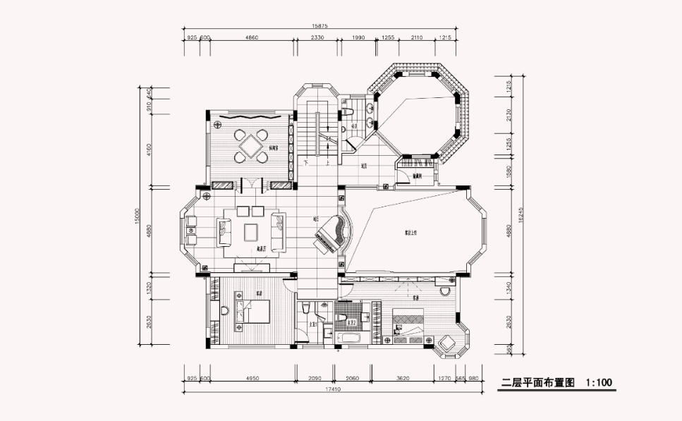 [广东]林总中式别墅住宅效果图及施工图cad施工图下载【ID:161773139】