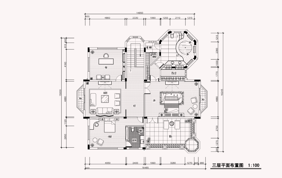 [广东]林总中式别墅住宅效果图及施工图cad施工图下载【ID:161773139】