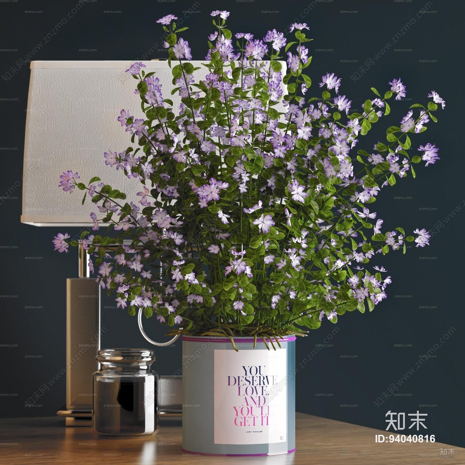 现代花瓶花卉台灯装饰摆件组合3D模型下载【ID:94040816】