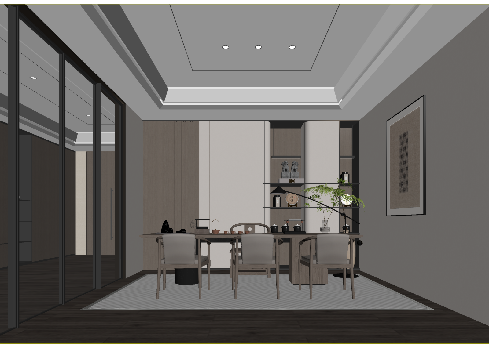 现代茶馆3D模型下载【ID:1214383379】