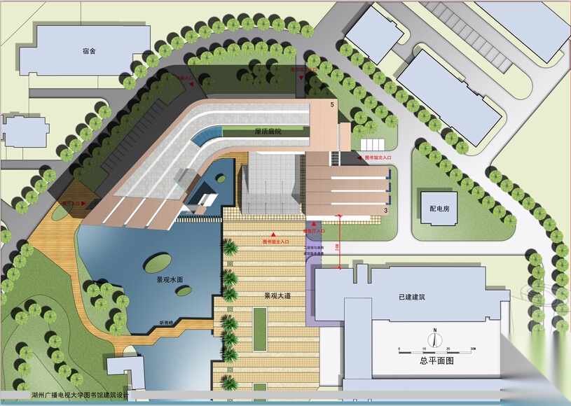 [湖州]现代简洁风格大学图书馆建筑设计方案文本（含图纸...cad施工图下载【ID:166552130】