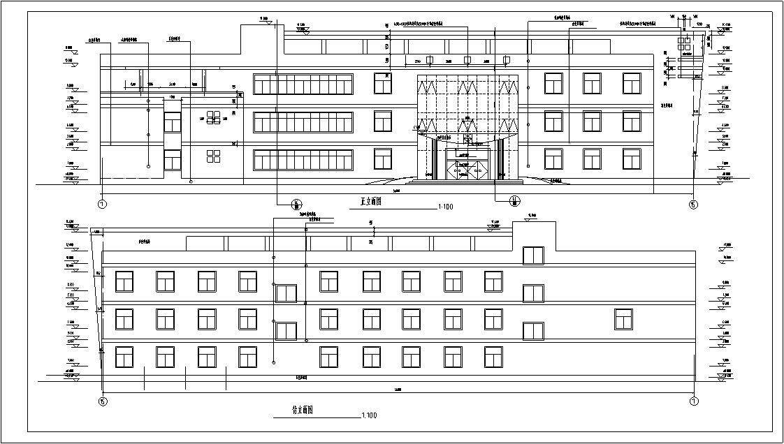 5套现代多层宾馆酒店建筑设计施工图CADcad施工图下载【ID:151517159】