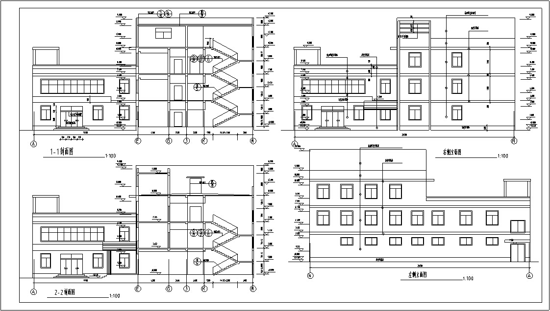 5套现代多层宾馆酒店建筑设计施工图CADcad施工图下载【ID:151517159】