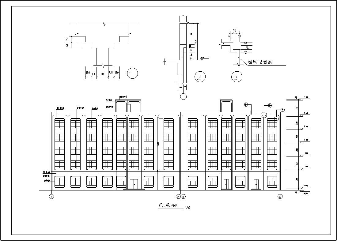 5套现代多层宾馆酒店建筑设计施工图CADcad施工图下载【ID:165425161】