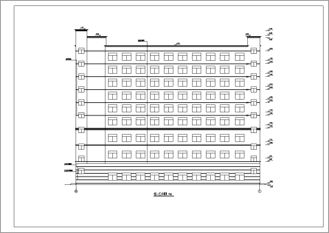 5套现代多层宾馆酒店建筑设计施工图CADcad施工图下载【ID:151517159】