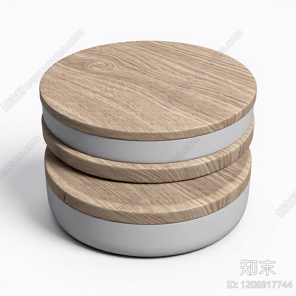 三层木质叠层容器3D模型下载【ID:1206917744】