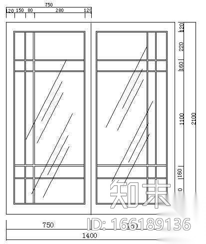 推拉门大样图施工图下载【ID:166189136】