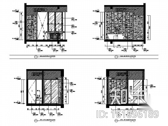 [四川]全球最大酒店客房电梯厅室内装修设计施工图（含方...施工图下载【ID:161896189】