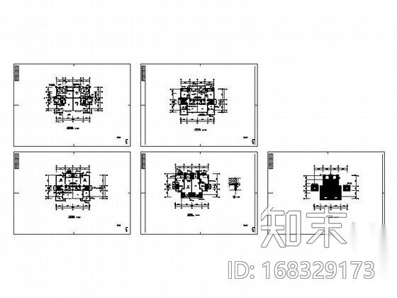 某四层双拼别墅户型图施工图下载【ID:168329173】