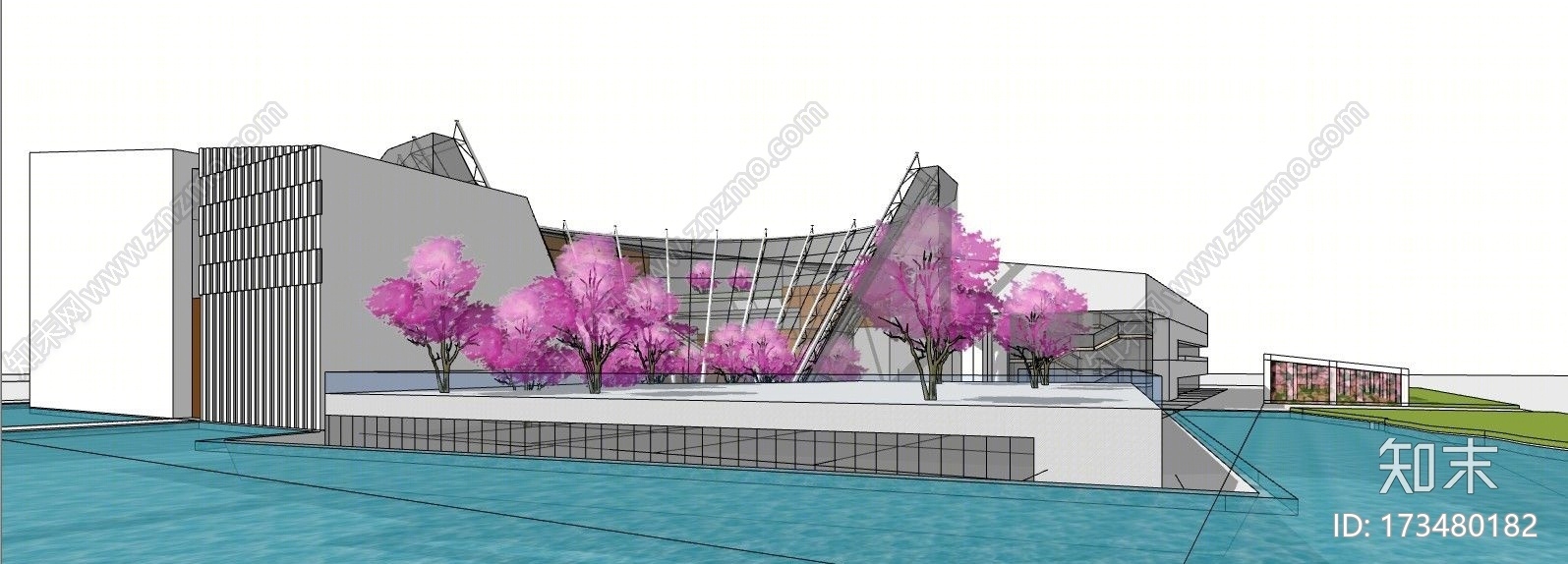 现代体育馆SU模型下载【ID:173259189】