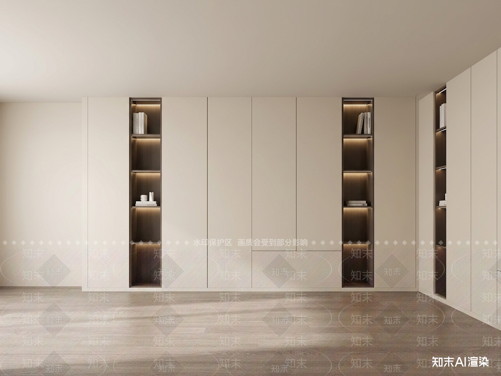 嵌入式储物柜体书房3D模型下载【ID:1227386301】