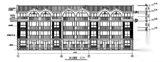 某四层三联排住宅楼建筑施工图cad施工图下载【ID:149572144】