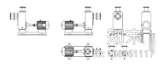 水泵外形大样图施工图下载【ID:168361117】
