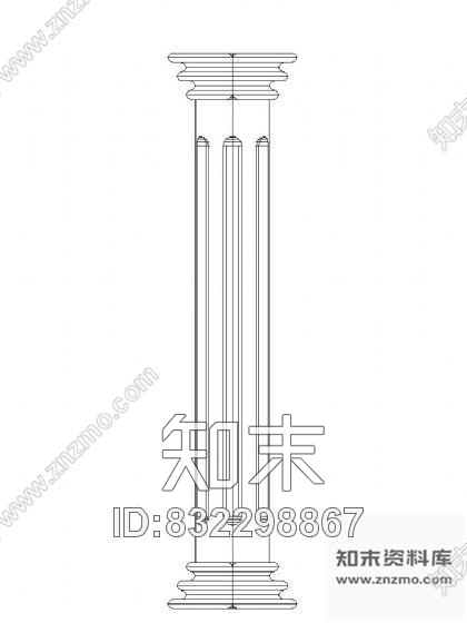 图块/节点CAD罗马柱三维图块施工图下载【ID:832298867】