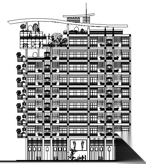 某十一层住宅楼建筑方案图cad施工图下载【ID:149852146】