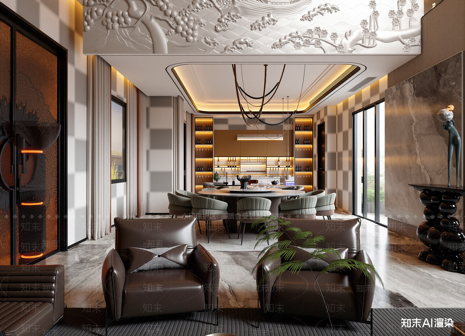 现代酒店大堂3D模型下载【ID:1214805933】