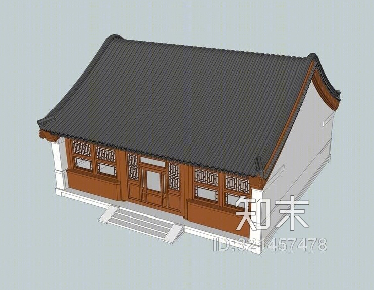 四合院厢房SU模型下载【ID:321457478】
