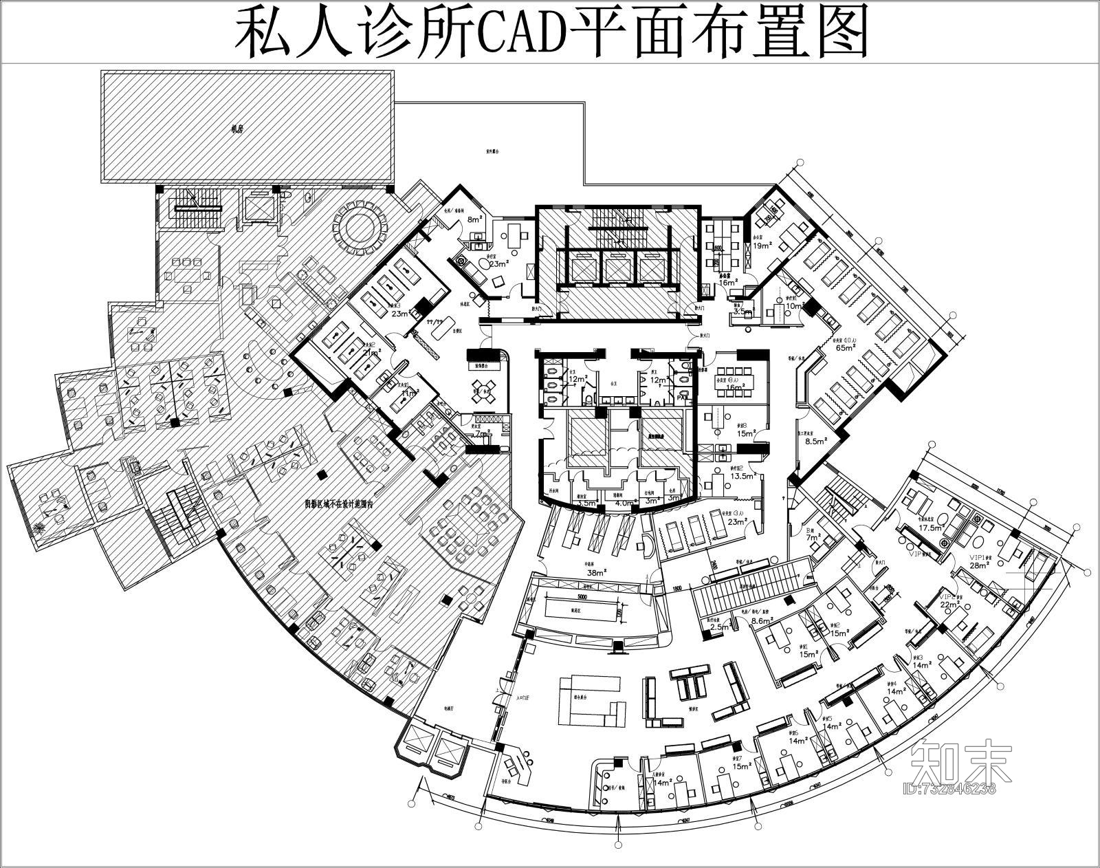 私人诊所CAD平面布置图cad施工图下载【ID:732846238】