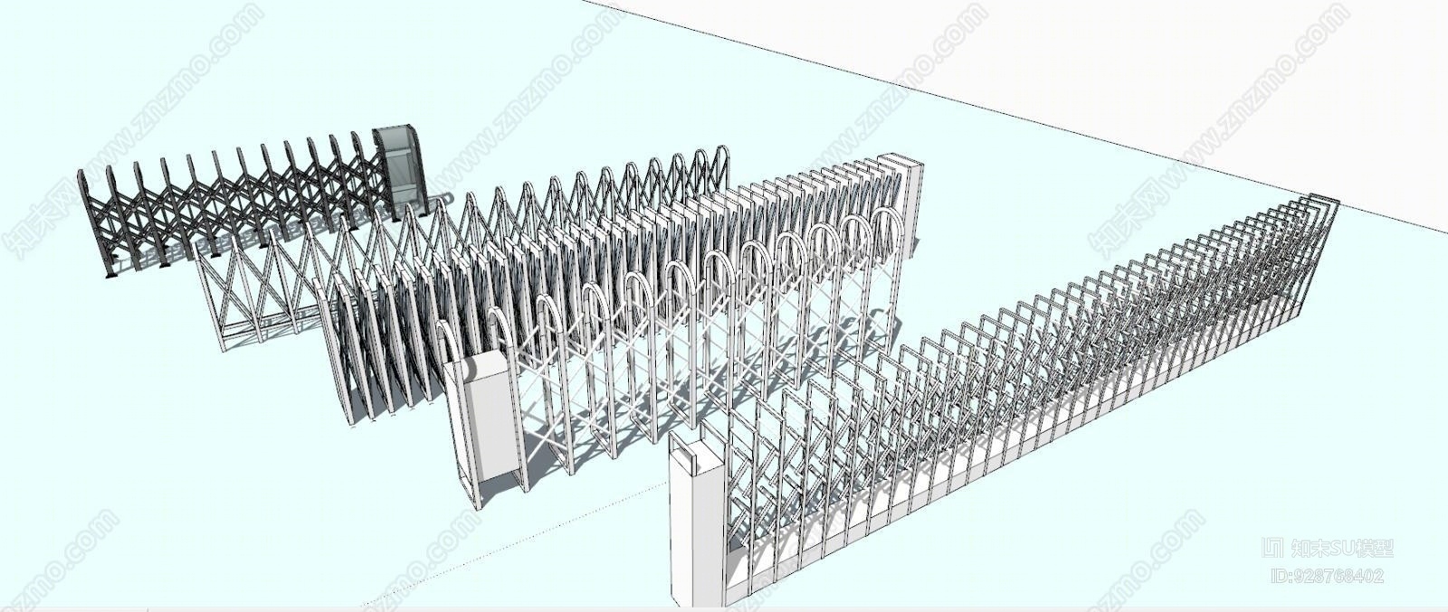 卷闸门小区折叠门自动门遥控自动门小区大门其他SU模型下载【ID:928768402】