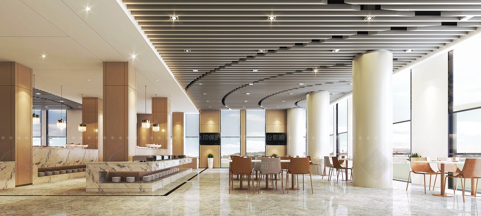 现代餐厅含VFS材质及灯光SU模型下载【ID:933103183】