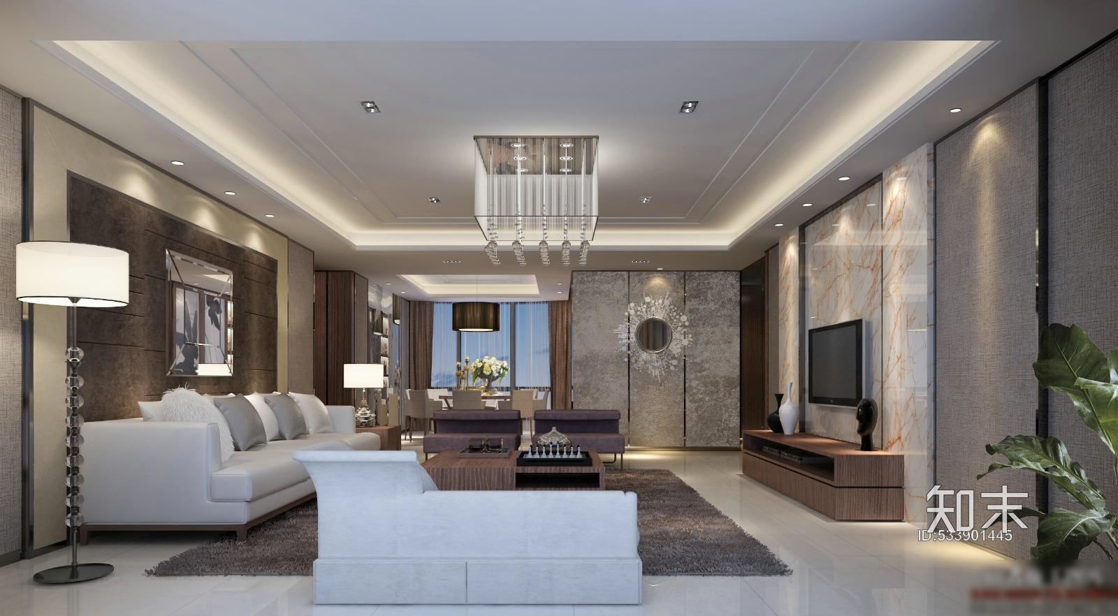 世纪村现代风格室内施工图设计施工图下载【ID:533901445】