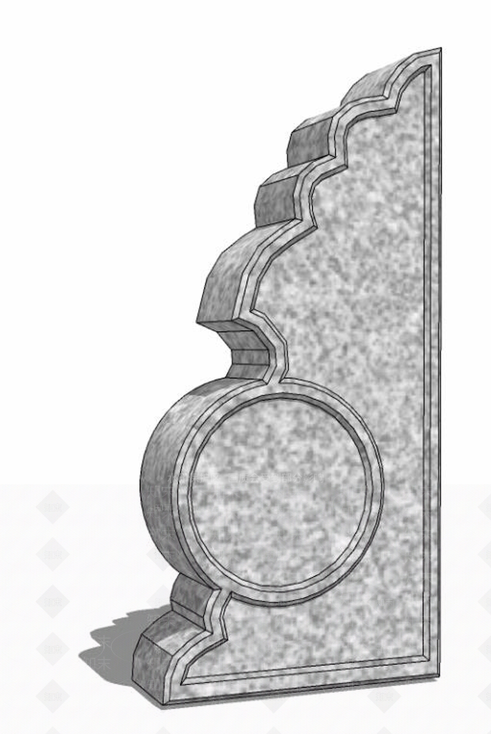 中式风格石鼓SU模型下载【ID:332303711】