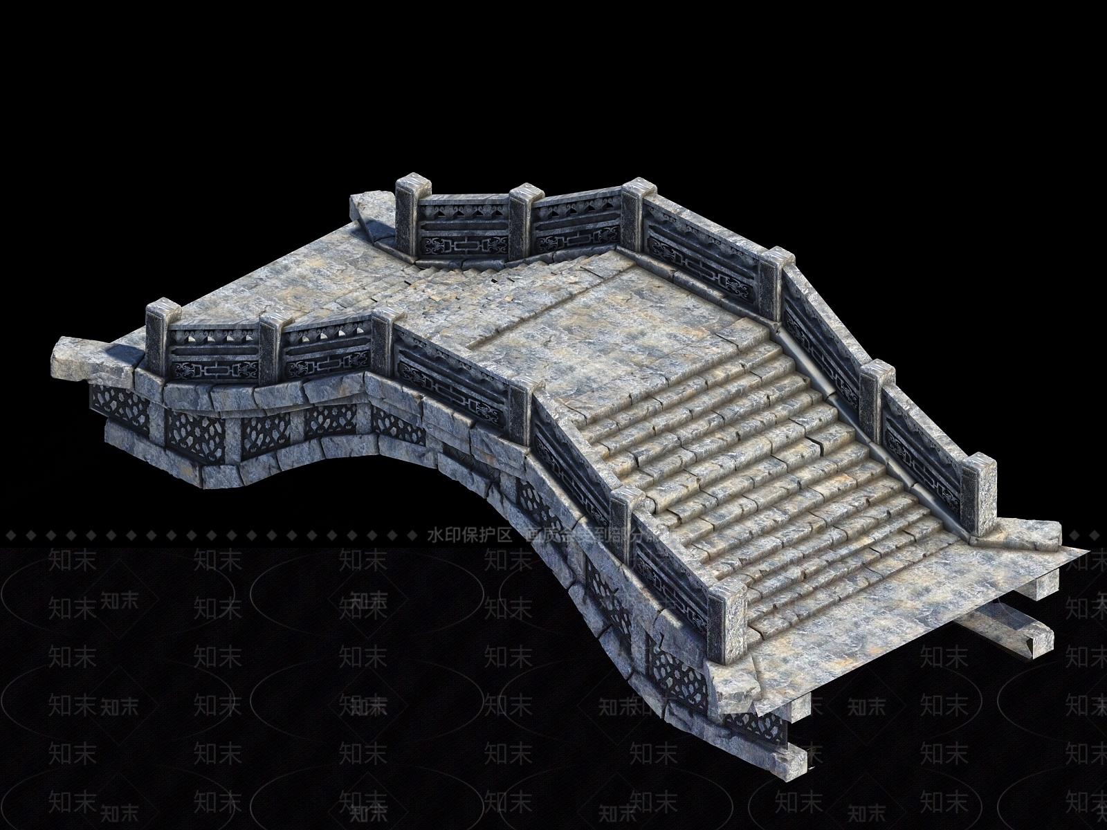 中式石桥3D模型下载【ID:434281704】