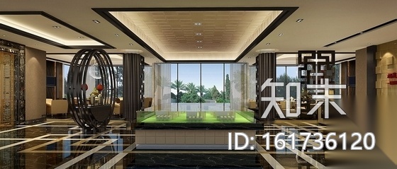 [四川]某时尚售楼处室内装修施工图（含效果）cad施工图下载【ID:161736120】