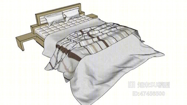 双人床SU模型下载【ID:518004229】