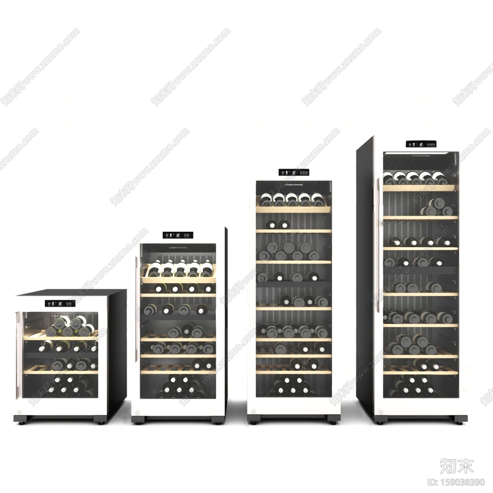 现代冷藏红酒柜恒温柜3D模型下载【ID:159038390】