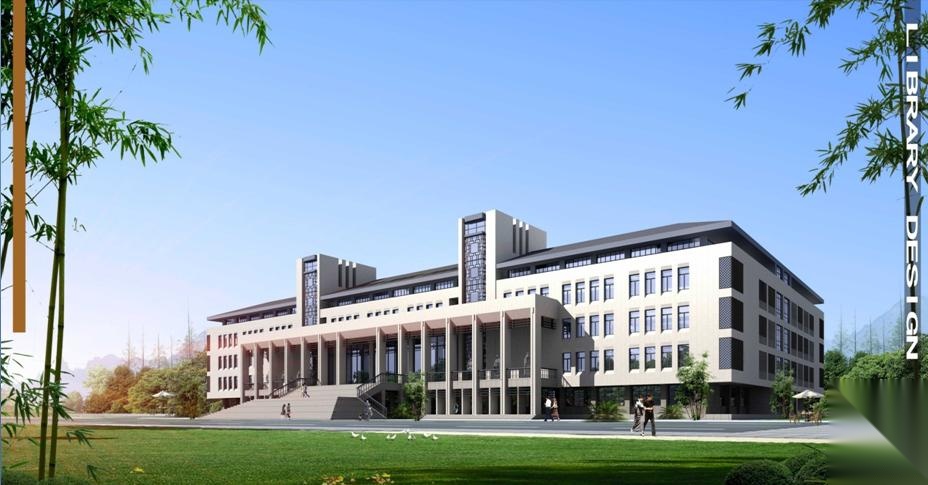 [山东]五层现代风格大学图书馆建筑设计方案文本cad施工图下载【ID:166553169】