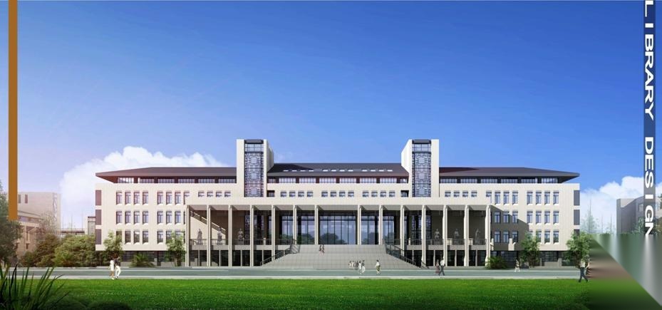 [山东]五层现代风格大学图书馆建筑设计方案文本cad施工图下载【ID:166553169】