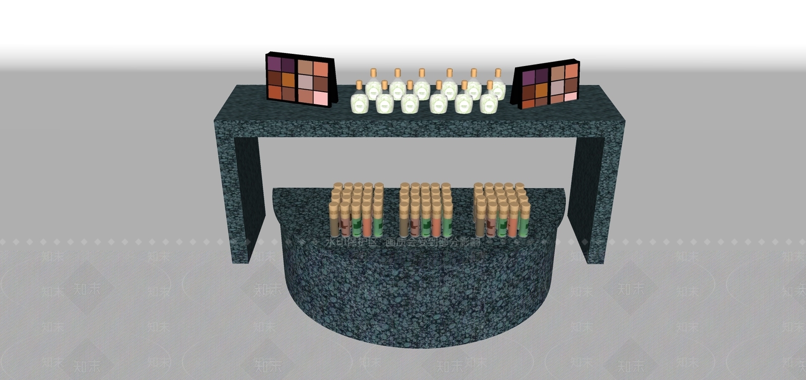 现代化妆品口红展示柜SU模型下载【ID:1109565545】