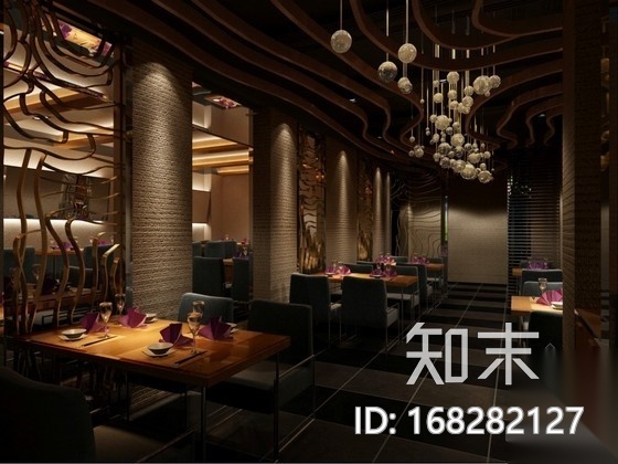 特色餐饮干锅店室内装修图（含效果）施工图下载【ID:168282127】