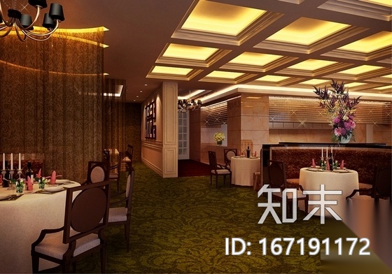 优雅浪漫法式餐厅及雪茄吧室内装修图（含效果图）施工图下载【ID:167191172】