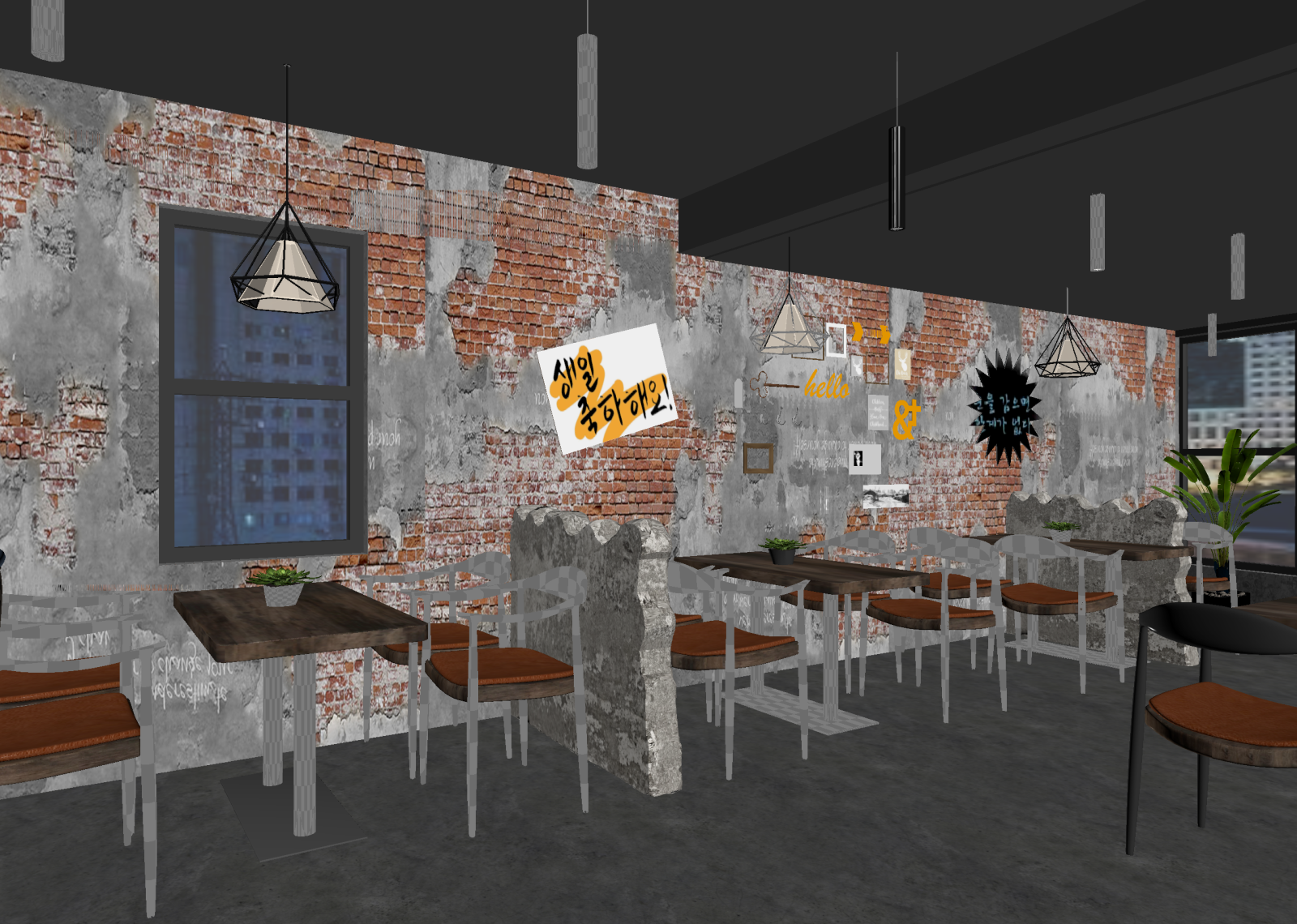 工业咖啡厅3D模型下载【ID:1214841322】