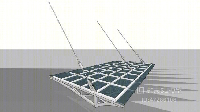 巨大的玻璃雨棚SU模型下载【ID:47286108】